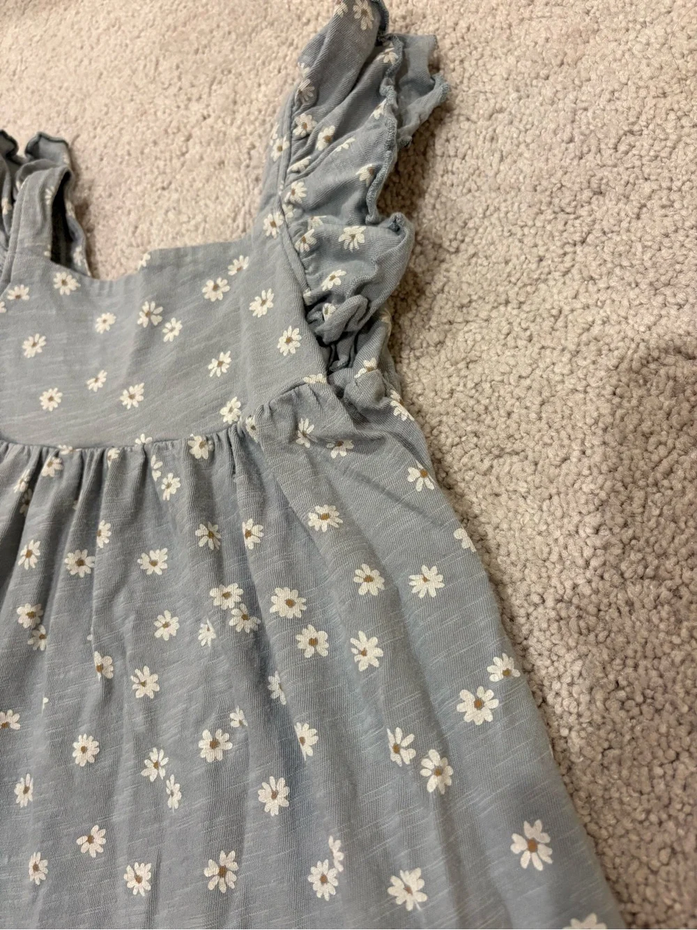 Rylee + Cru Blue Floral Ruffle Sleeve Dress with Bloomers